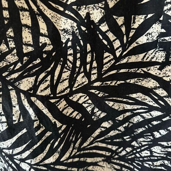 BANANA REPUBLIC BLACK & TAN PALM LEAF PRINT LINEN  VISCOSE SHIRT DRESS SZ 6 - Picture 8 of 12
